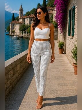 🖤Banana Republic White and Black Checkered Slacks 🖤